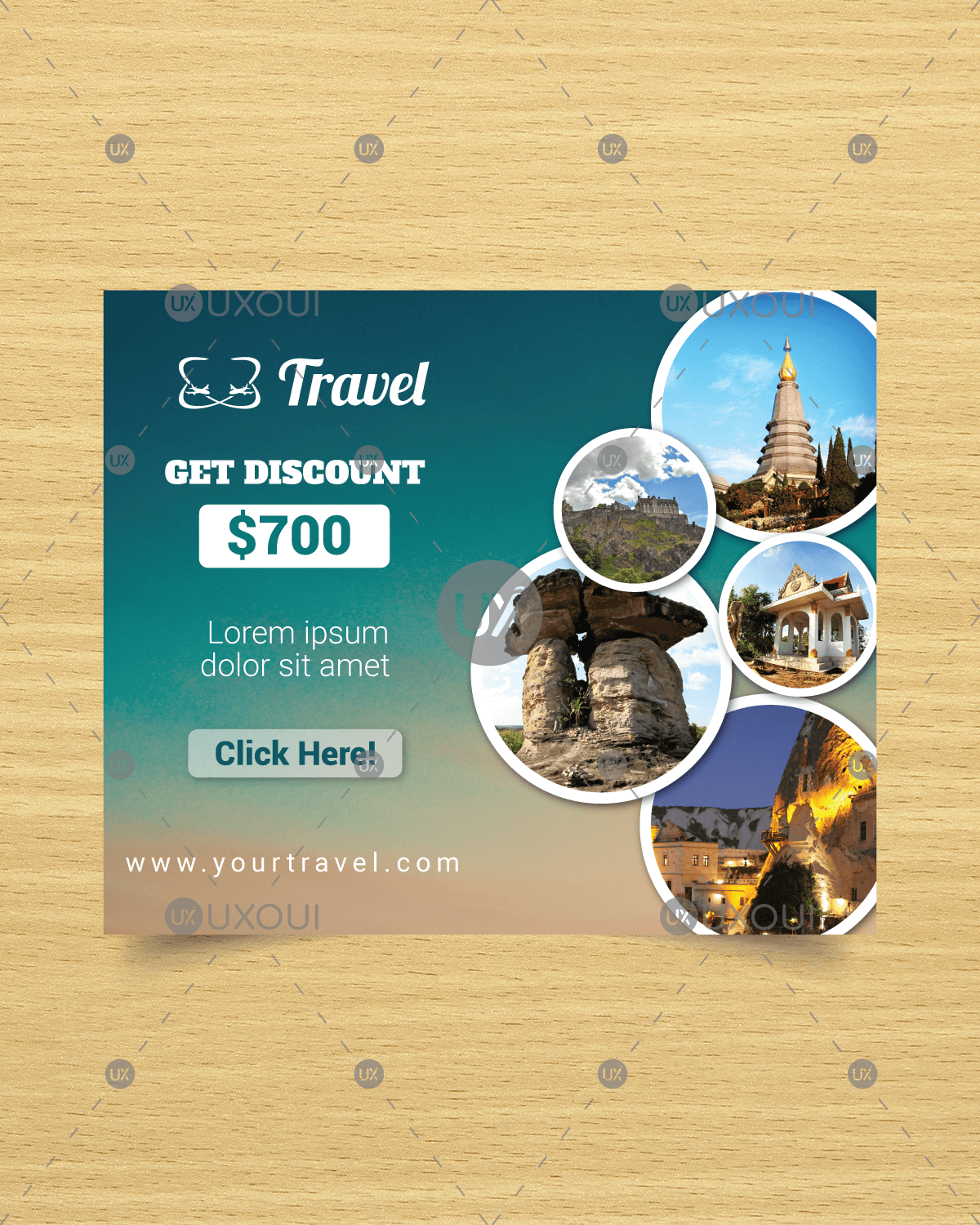 Travel Agency Advertisement Banners Flat Design Vector Template